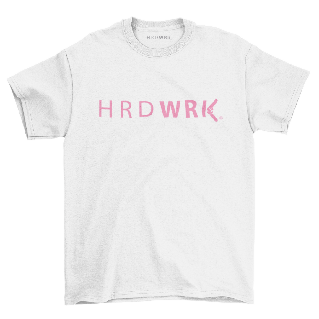 HRDWRK® Logo Tee - White / Pink