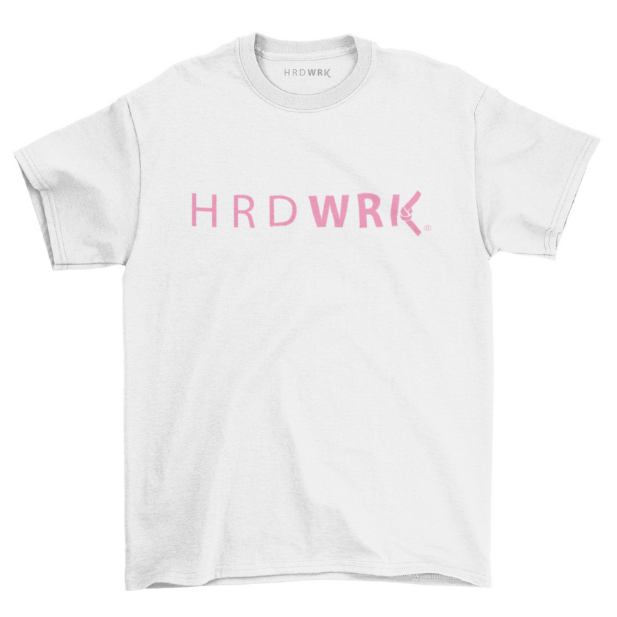 HRDWRK® Logo Tee - White / Pink